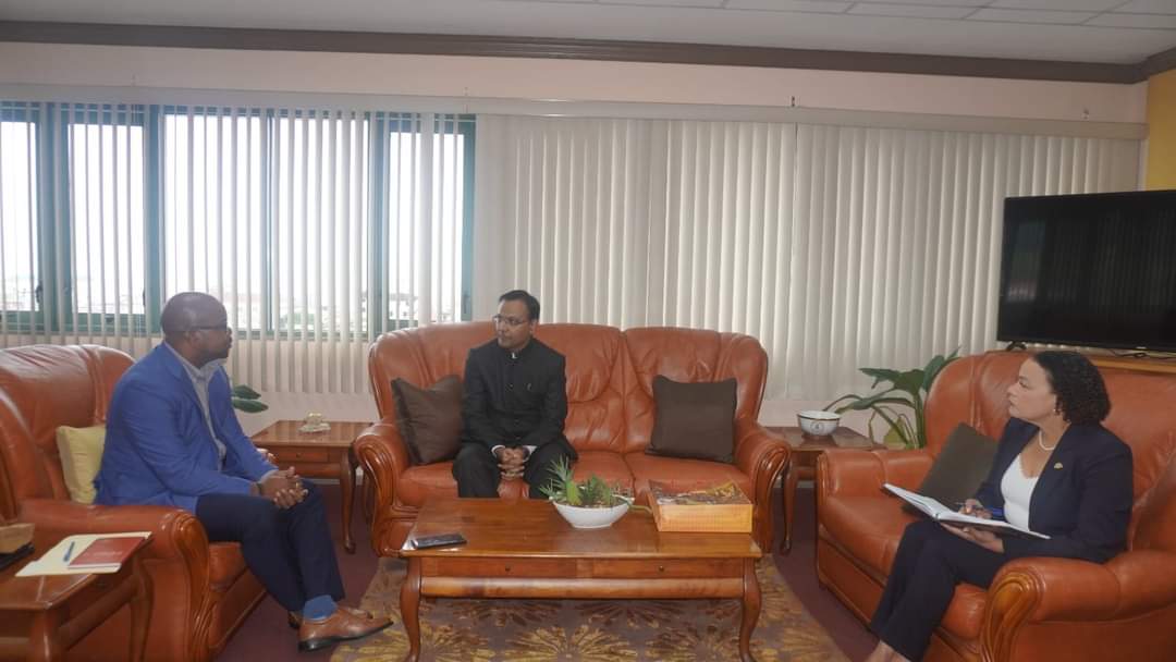 High Commissioner Dr. Pradeep Rajpurohit presented his Letters of Credence from the Hon. President of India to Her Excellency Sylvanie Burton, President of the Commonwealth of Dominica for his appointment as the HC of India to the Commonwealth of Dominica in a ceremony held at the Office of the President on August 12, 2024.